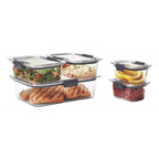 Rubbermaid Brilliance Food Storage Containers BPA Free Airtight Lids Ideal for Lunch Meal Prep & Leftovers Set of 5 (3.2 Cup)