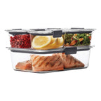 Rubbermaid Brilliance Food Storage Containers BPA Free Airtight Lids Ideal for Lunch Meal Prep & Leftovers Set of 5 (3.2 Cup)