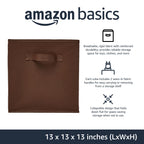 Amazon Basics Collapsible Fabric Storage Cubes Organizer with Handles, Sturdy, Gray, 10.5-x-10.5-x-11-inch, Pack of 6