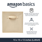 Amazon Basics Collapsible Fabric Storage Cubes Organizer with Handles, Sturdy, Gray, 10.5-x-10.5-x-11-inch, Pack of 6