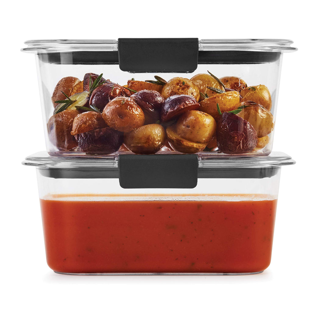 Rubbermaid Brilliance Food Storage Containers BPA Free Airtight Lids Ideal for Lunch Meal Prep & Leftovers Set of 5 (3.2 Cup)