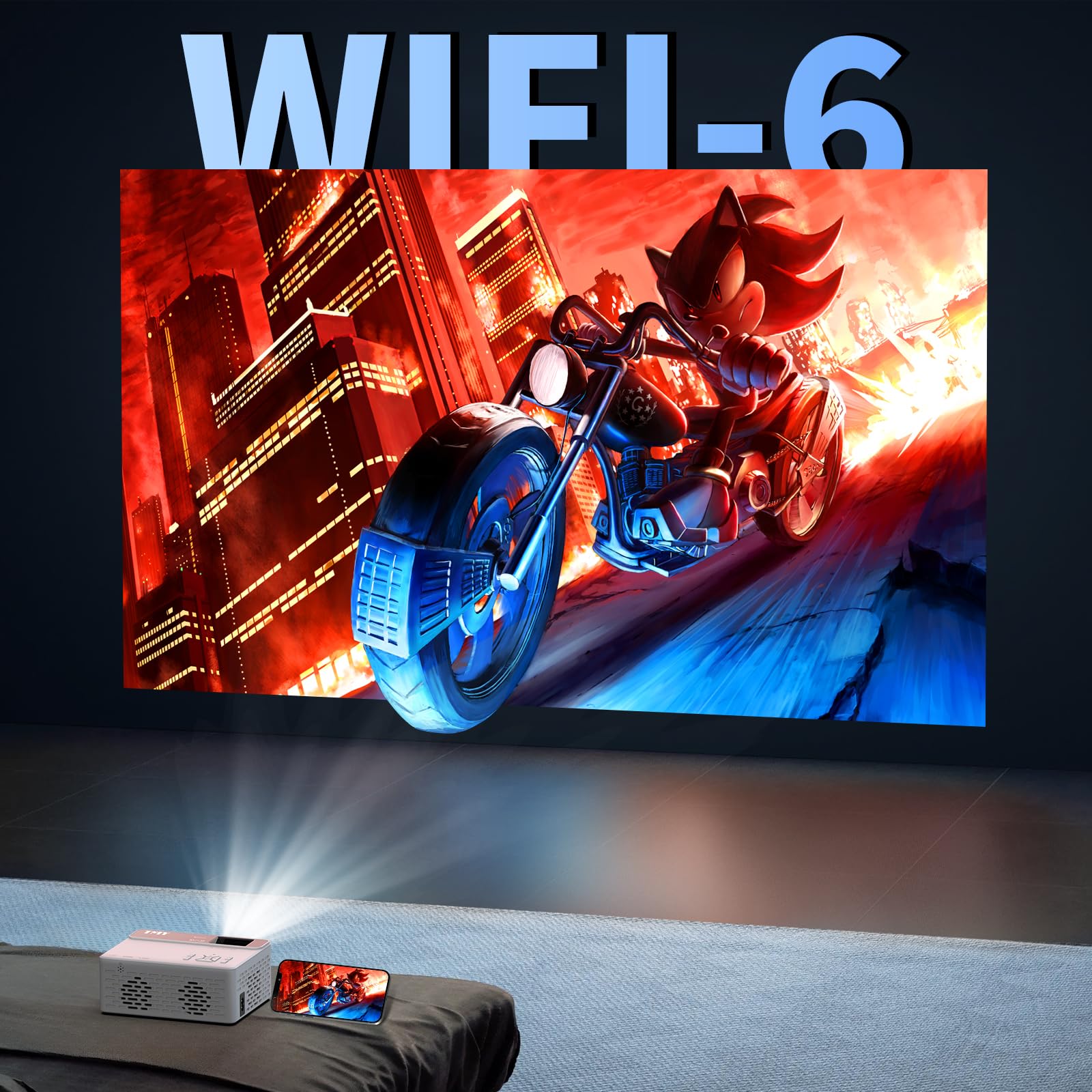 TMY 1080P Full HD Portable Mini Projector, Upgraded Bluetooth Movie Projector with Screen, Compatible with TV Stick Smartphone/HDMI/USB, Indoor & Outdoor Use