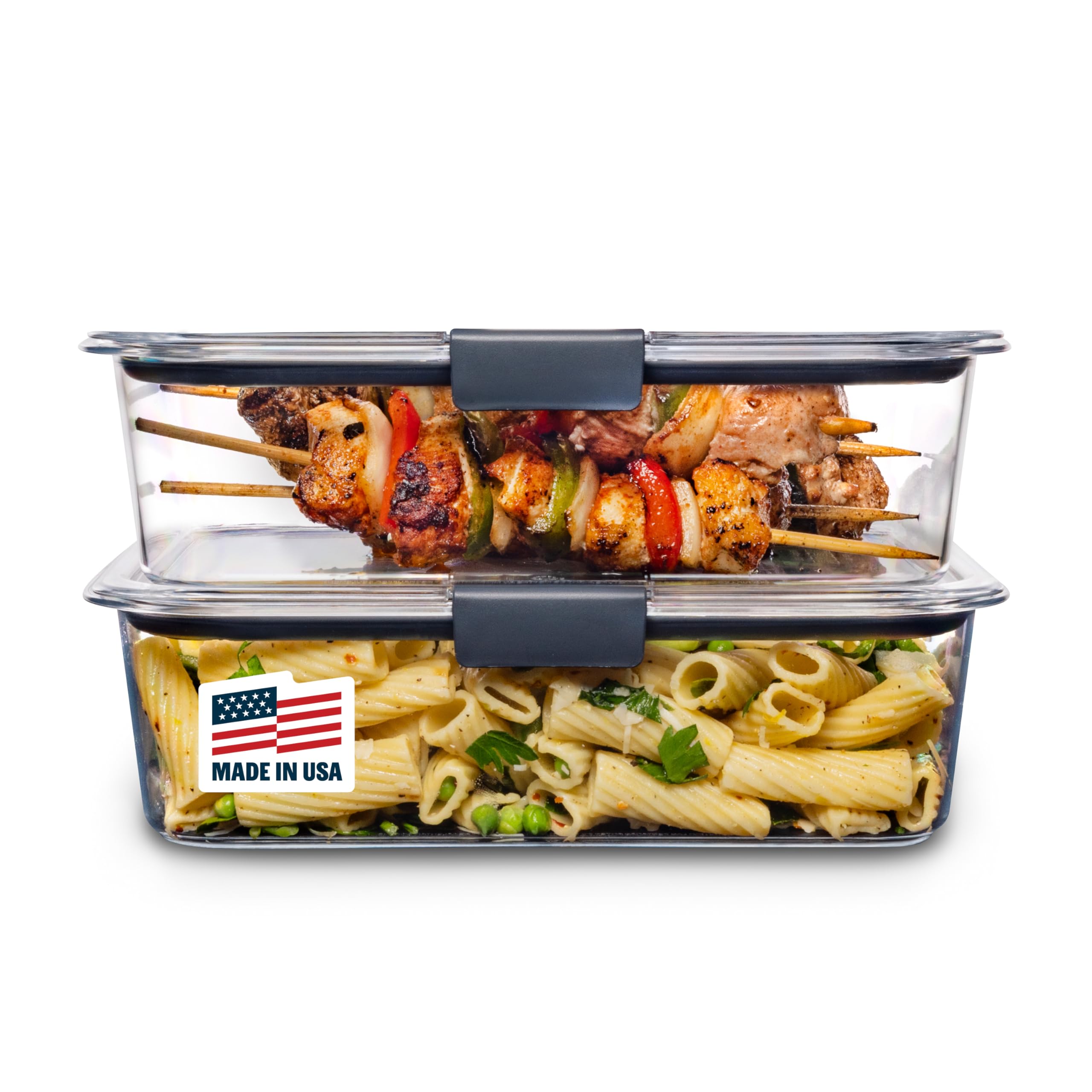 Rubbermaid Brilliance Food Storage Containers BPA Free Airtight Lids Ideal for Lunch Meal Prep & Leftovers Set of 5 (3.2 Cup)