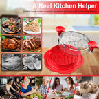 Chicken Shredder Large Chicken Breast Shredder Tool Twist with Brush&Fork, Visible Meat Shredder Machine, Strong Anti-Slip Strip, Ergonomic Handle, BPA Free, Suitable for Pork Beef Chicken