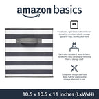 Amazon Basics Collapsible Fabric Storage Cubes Organizer with Handles, Sturdy, Gray, 10.5-x-10.5-x-11-inch, Pack of 6