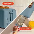 bella 4 Slice Slim Toaster, Fits-anywhere™ Kitchenware, 6 Setting Shade Control with Reheat & Cancel Buttons, Fits Sourdough, 10” Long Slot, Anti Jam & Auto Shutoff, 900 Watt, Oatmilk