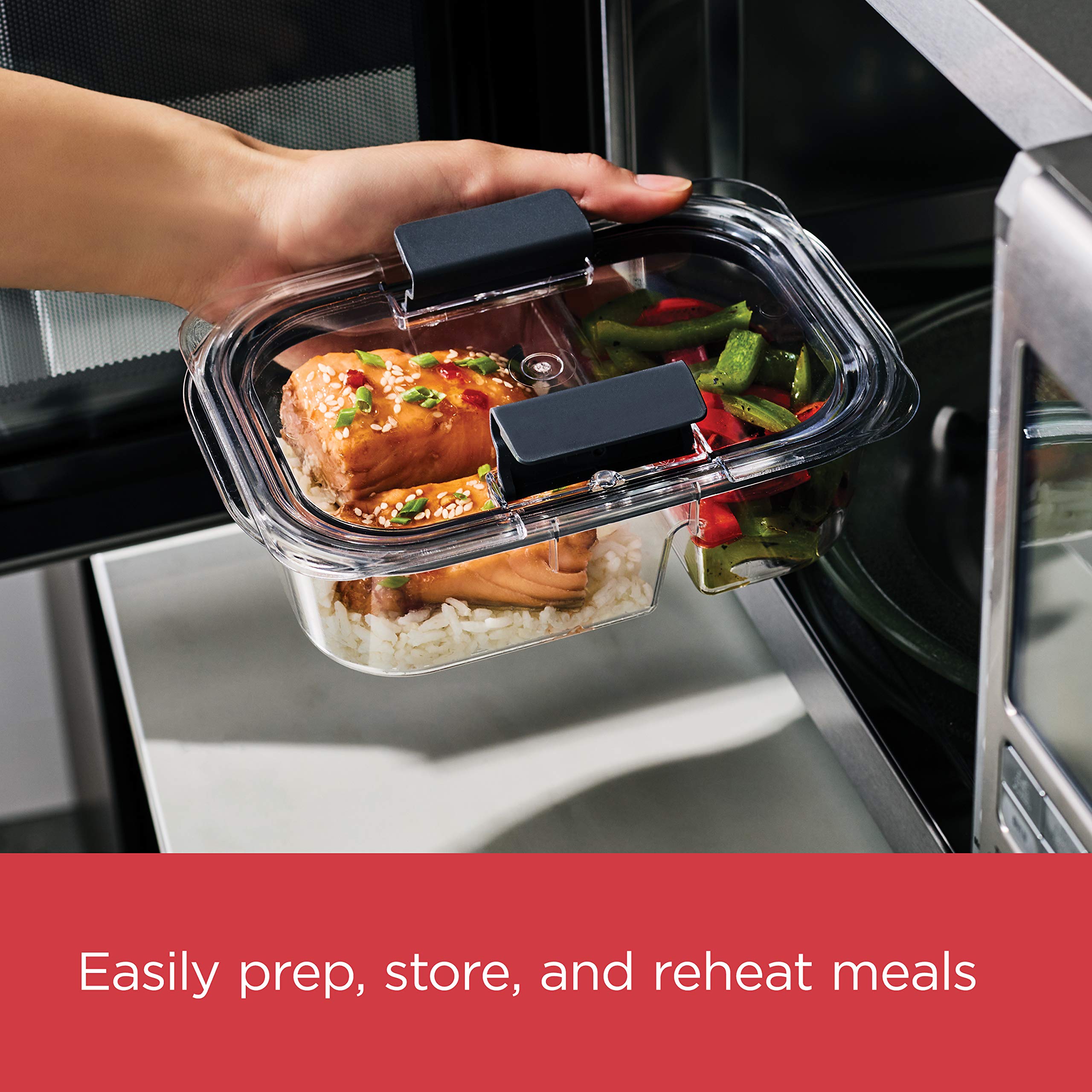 Rubbermaid Brilliance Food Storage Containers BPA Free Airtight Lids Ideal for Lunch Meal Prep & Leftovers Set of 5 (3.2 Cup)