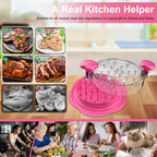 Chicken Shredder Large Chicken Breast Shredder Tool Twist with Brush&Fork, Visible Meat Shredder Machine, Strong Anti-Slip Strip, Ergonomic Handle, BPA Free, Suitable for Pork Beef Chicken