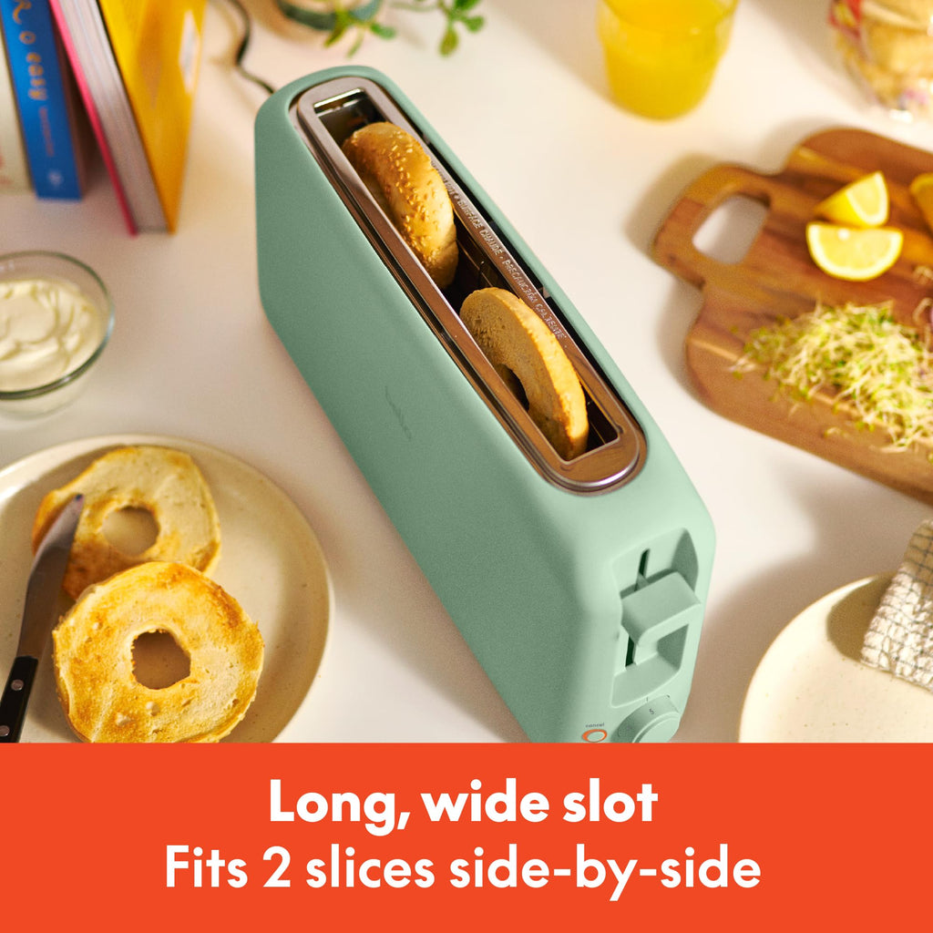 bella 4 Slice Slim Toaster, Fits-anywhere™ Kitchenware, 6 Setting Shade Control with Reheat & Cancel Buttons, Fits Sourdough, 10” Long Slot, Anti Jam & Auto Shutoff, 900 Watt, Oatmilk