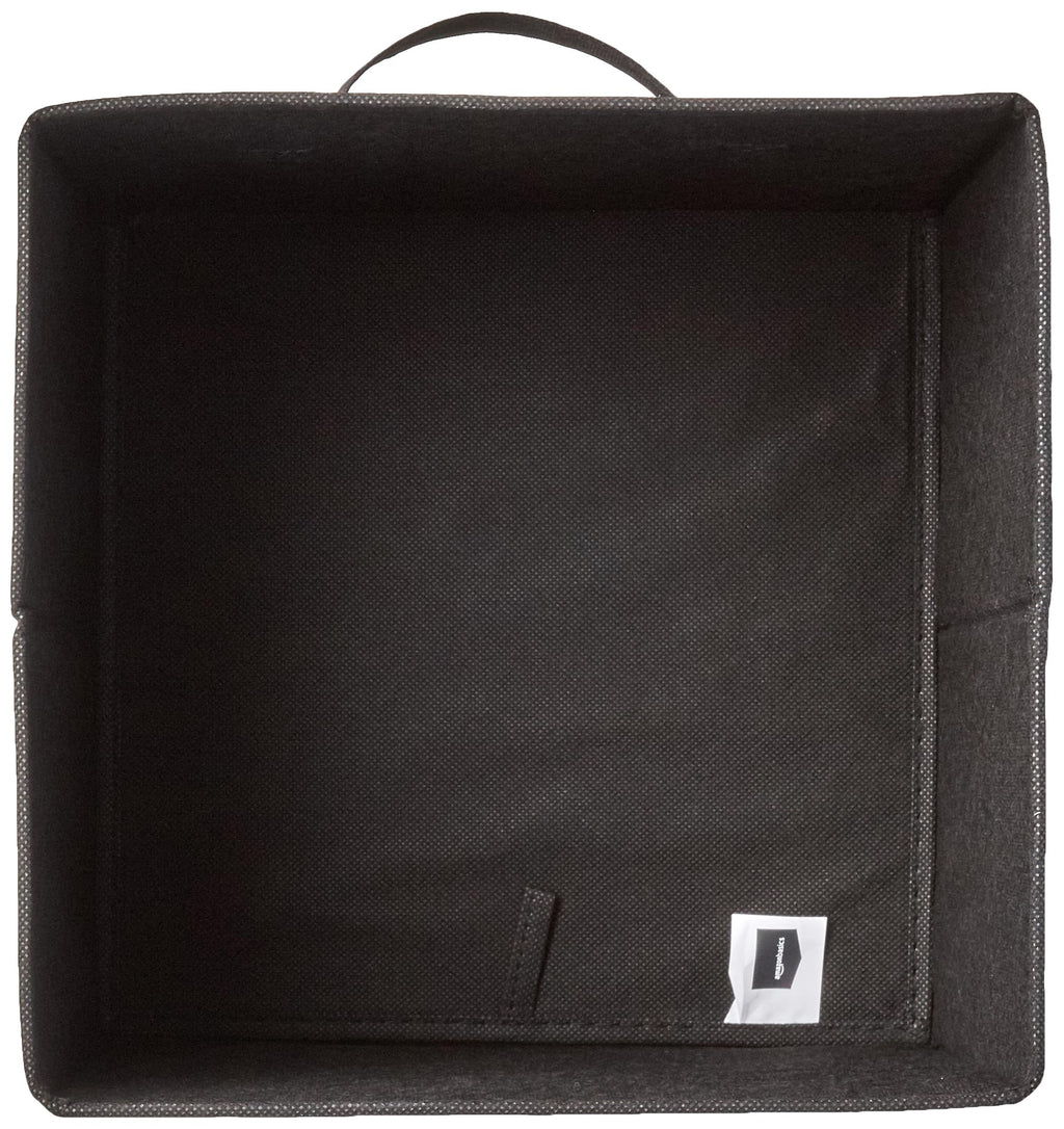 Amazon Basics Collapsible Fabric Storage Cubes Organizer with Handles, Sturdy, Gray, 10.5-x-10.5-x-11-inch, Pack of 6