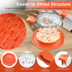Chicken Shredder Large Chicken Breast Shredder Tool Twist with Brush&Fork, Visible Meat Shredder Machine, Strong Anti-Slip Strip, Ergonomic Handle, BPA Free, Suitable for Pork Beef Chicken