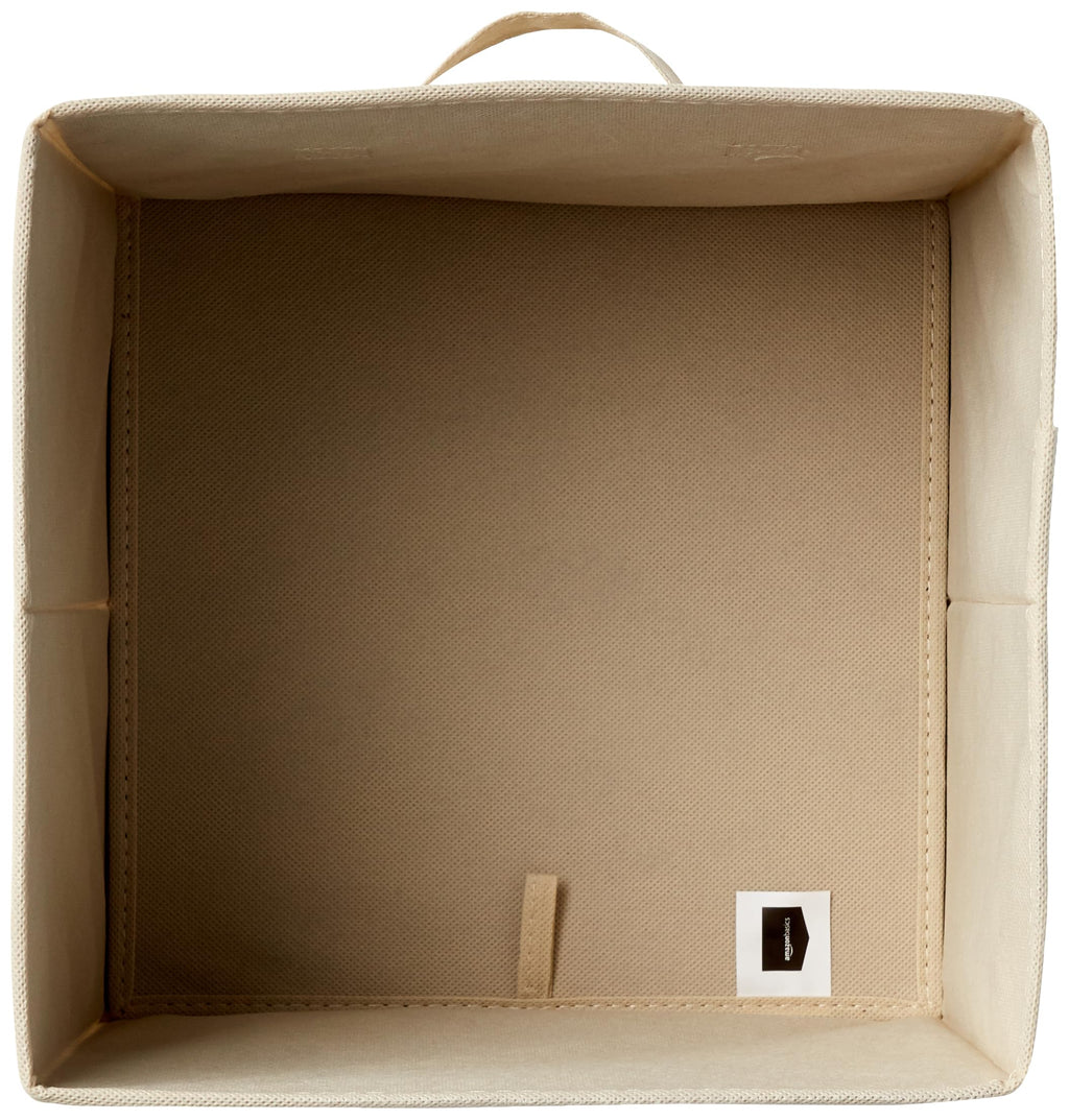 Amazon Basics Collapsible Fabric Storage Cubes Organizer with Handles, Sturdy, Gray, 10.5-x-10.5-x-11-inch, Pack of 6