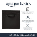 Amazon Basics Collapsible Fabric Storage Cubes Organizer with Handles, Sturdy, Gray, 10.5-x-10.5-x-11-inch, Pack of 6