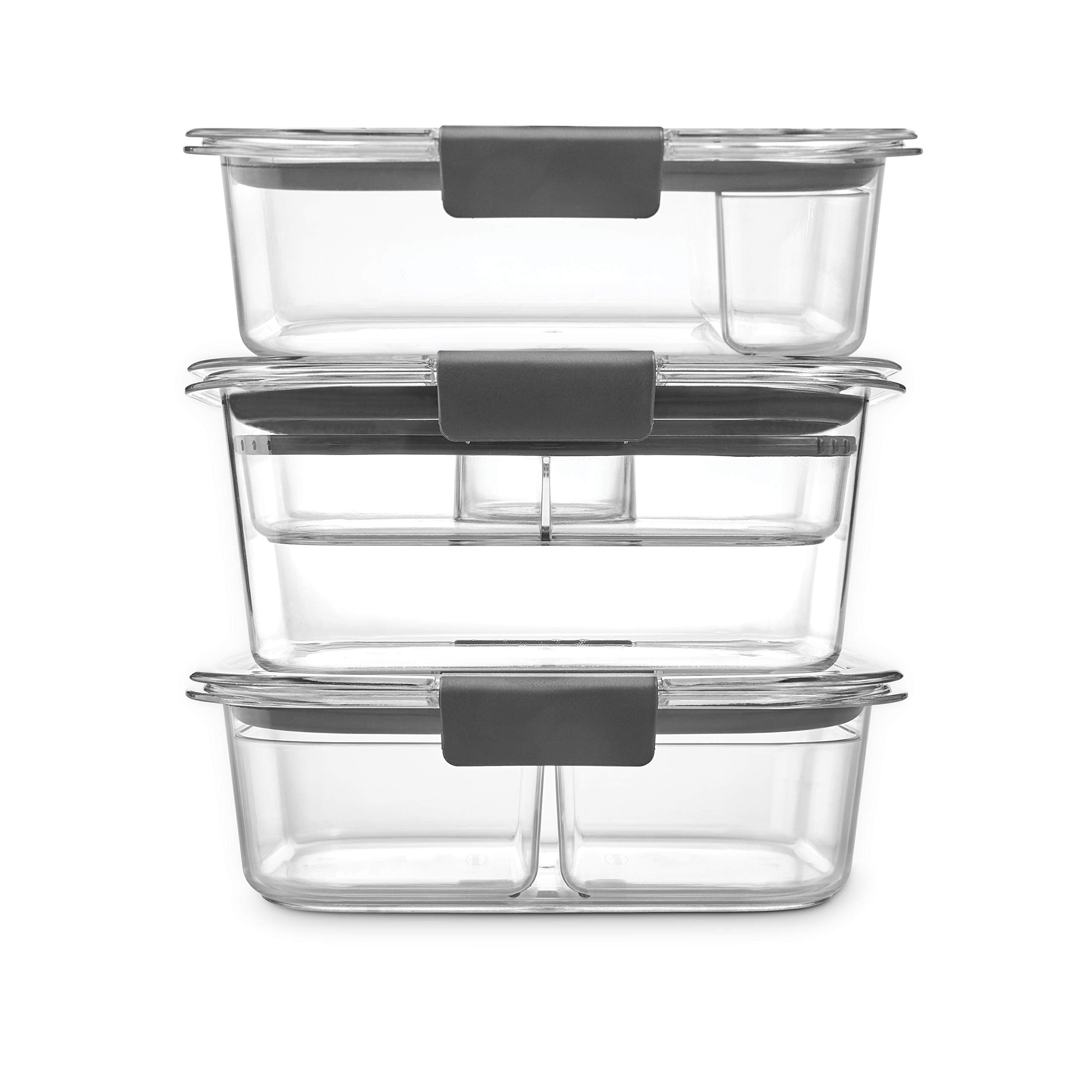 Rubbermaid Brilliance Food Storage Containers BPA Free Airtight Lids Ideal for Lunch Meal Prep & Leftovers Set of 5 (3.2 Cup)