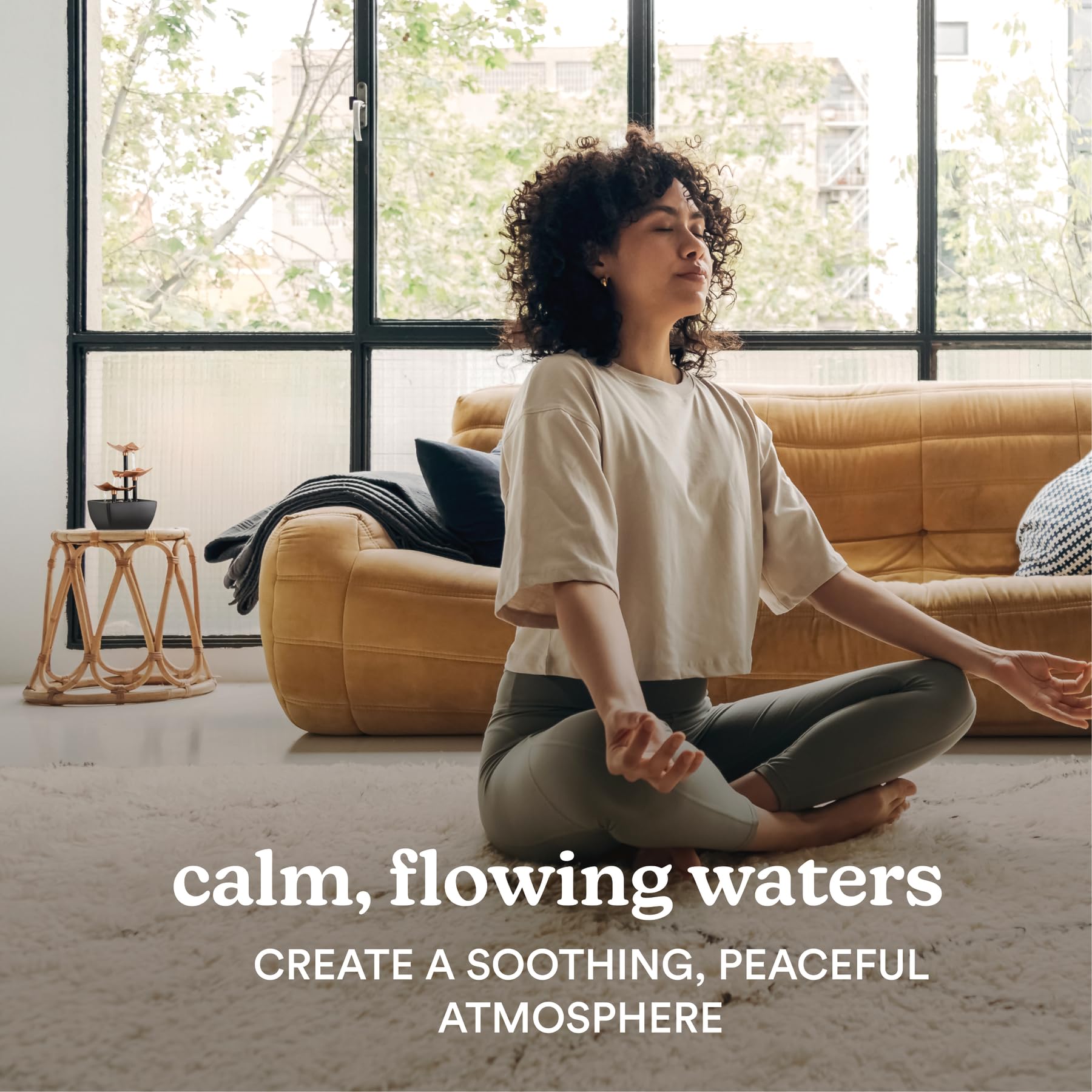 Homedics Tabletop Water Fountain, Home Décor Soothing Sound Machine - Automatic Pump, Deep Basin & Natural River Rocks. Indoor Zen Relaxation for Office, Living Room, or Bedroom, 8.25” Tall