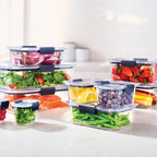 Rubbermaid Brilliance Food Storage Containers BPA Free Airtight Lids Ideal for Lunch Meal Prep & Leftovers Set of 5 (3.2 Cup)