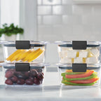Rubbermaid Brilliance Food Storage Containers BPA Free Airtight Lids Ideal for Lunch Meal Prep & Leftovers Set of 5 (3.2 Cup)