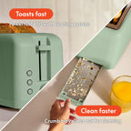 bella 4 Slice Slim Toaster, Fits-anywhere™ Kitchenware, 6 Setting Shade Control with Reheat & Cancel Buttons, Fits Sourdough, 10” Long Slot, Anti Jam & Auto Shutoff, 900 Watt, Oatmilk