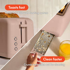 bella 4 Slice Slim Toaster, Fits-anywhere™ Kitchenware, 6 Setting Shade Control with Reheat & Cancel Buttons, Fits Sourdough, 10” Long Slot, Anti Jam & Auto Shutoff, 900 Watt, Oatmilk