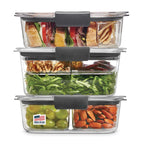 Rubbermaid Brilliance Food Storage Containers BPA Free Airtight Lids Ideal for Lunch Meal Prep & Leftovers Set of 5 (3.2 Cup)