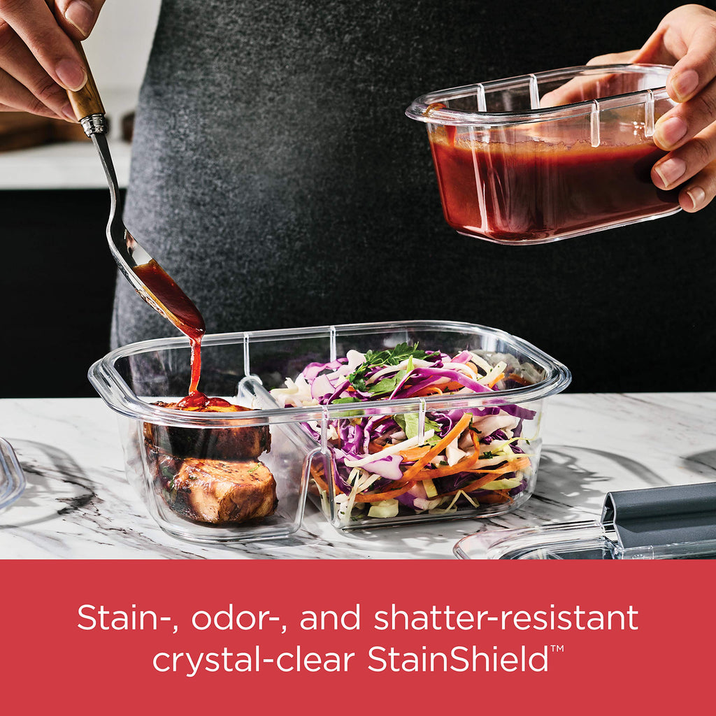 Rubbermaid Brilliance Food Storage Containers BPA Free Airtight Lids Ideal for Lunch Meal Prep & Leftovers Set of 5 (3.2 Cup)