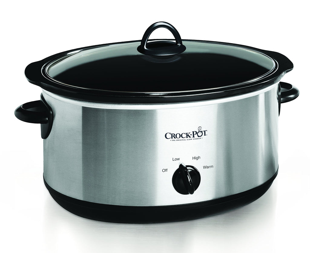 Crock-Pot 7 Quart Oval Manual Slow Cooker, Stainless Steel (SCV700-S-BR), Versatile Cookware for Large Families or Entertaining