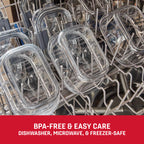 Rubbermaid Brilliance Food Storage Containers BPA Free Airtight Lids Ideal for Lunch Meal Prep & Leftovers Set of 5 (3.2 Cup)