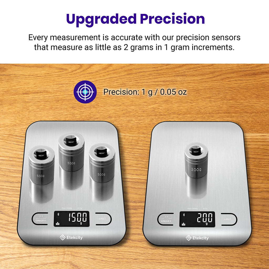 Etekcity Food Kitchen Scale, Digital Grams and Ounces for Weight Loss, Baking, Cooking, Keto and Meal Prep, LCD Display, Medium, 304 Stainless Steel