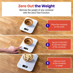 Etekcity Food Kitchen Scale, Digital Grams and Ounces for Weight Loss, Baking, Cooking, Keto and Meal Prep, LCD Display, Medium, 304 Stainless Steel