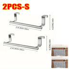 Towel Rack Over Door Towel Bar Hanging Holder Kitchen Towel Rack Stainless Steel Bathroom Kitchen Cabinet non-drilling rack