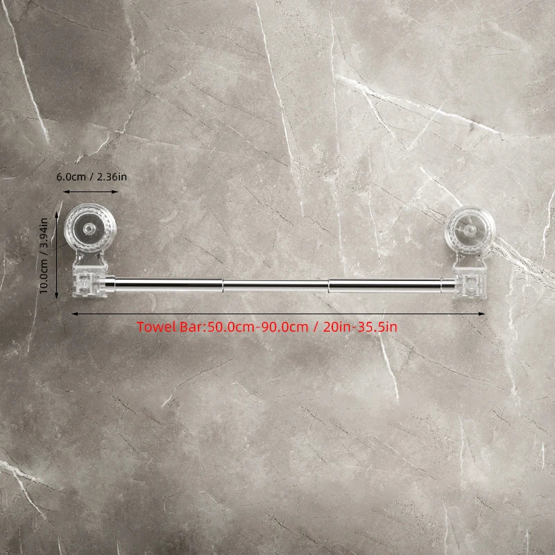Towel Bar Adjustable 40cm to 60cm Bathroom Towel Rack SUS304 Stainless Steel Towel Rack Wall Mounted Towel Holder