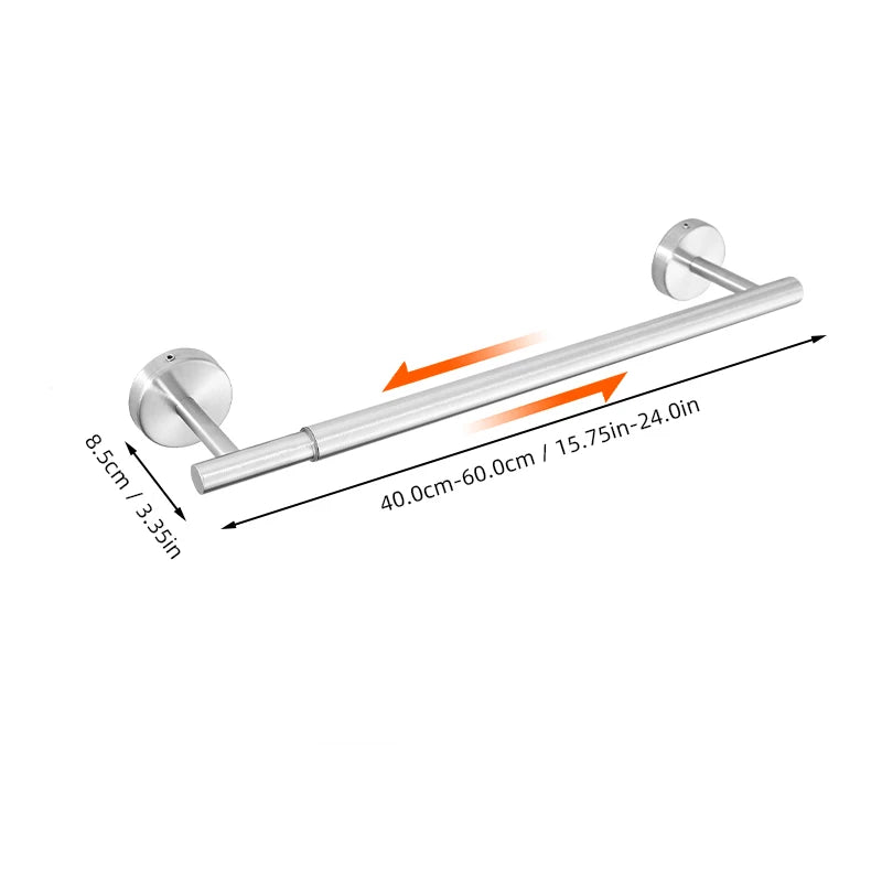 Towel Bar Adjustable 40cm to 60cm Bathroom Towel Rack SUS304 Stainless Steel Towel Rack Wall Mounted Towel Holder