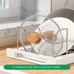 Kitchen utensil artifact pot storage rack Foldable kitchen utensil storage rack Kitchen pot lid storage rack