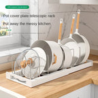 Kitchen utensil artifact pot storage rack Foldable kitchen utensil storage rack Kitchen pot lid storage rack